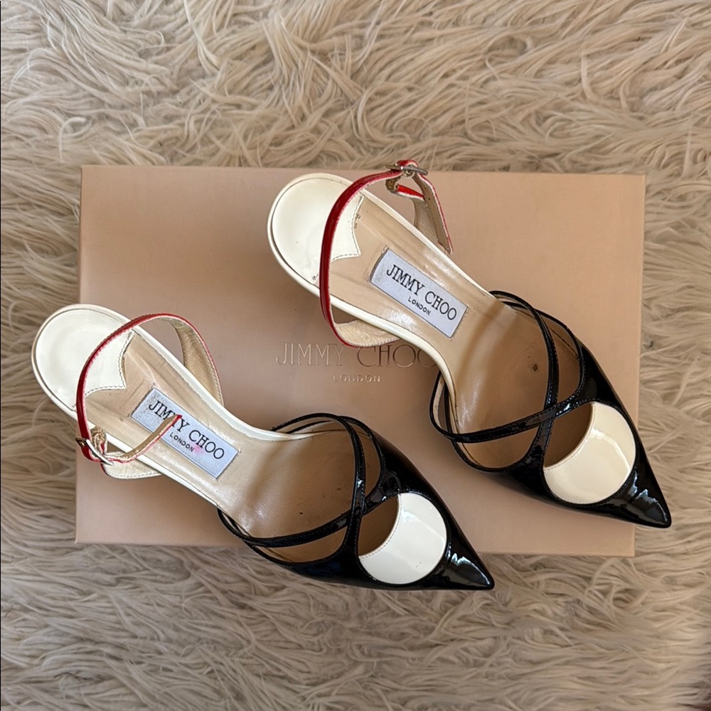 Jimmy Choo Black and Red Women's Shoes